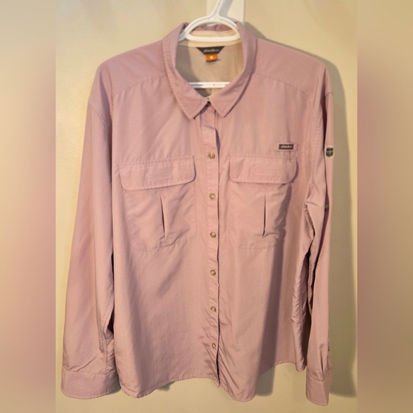 Eddie Bauer Pink Button-Up Shirt Womans XL - Picture 1 of 5